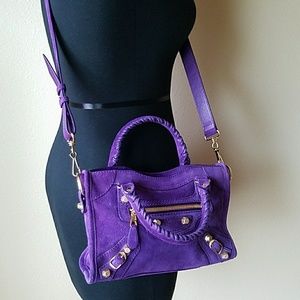 BALENCIAGA PARIS Daim Suede Mini City Crossbody